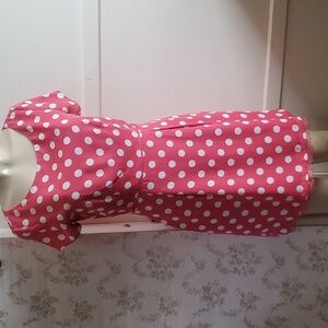 LC Lauren Conrad Coral Polka Dot Dress Size 8